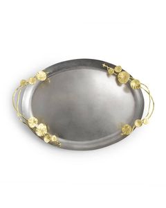 Premium Metal Ramadan <b>Decorative</b> <b>Tray</b> With Detailed Islamic Art Engraving For Beautiful Dining Table Decoration - Product Image 2
