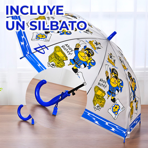 Ombrello Trasparente Impermeabile in PVC con Design Pirati Intrepidi, Stile Cartone Animato, Ombrello Dritto per Uso Promozionale - Product Image 3
