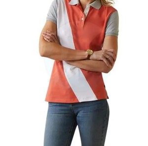 Venta al por mayor de alta calidad de la nueva llegada logotipo personalizado Regular Fit cuello en V peso pesado 180Gsm Casual Color sólido Polo de las mujeres - Product Image 3