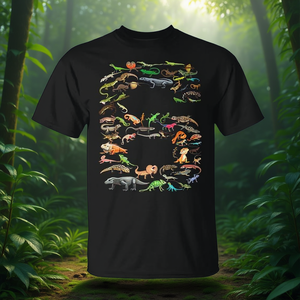 Camiseta Promocional Personalizable para Niños de 6 Años con Figuras de Lagartos y Reptiles para su 6º Cumpleaños - Product Image 3