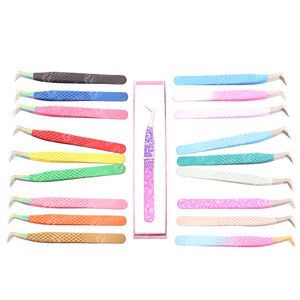 Pinces à épiler professionnelles en acier inoxydable de qualité supérieure, anti-magnétiques, poignée confortable, longueur 10 mm, logo personnalisé, marque privée - Product Image 5