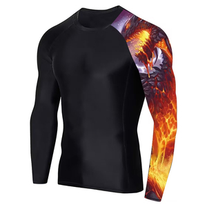เสื้อรัดรูปแขนยาวยืดได้สำหรับผู้ชายผ้าโพลีเอสเตอร์สแปนเด็กซ์สำหรับผู้ใหญ่ - Product Image 1
