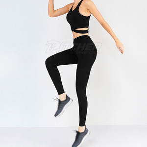 Conjunto de Yoga para Mujer, Sólido, Transpirable, Talla Grande, Personalizado, de Alta Calidad, 2 Piezas, Ropa Deportiva para Gimnasio y Fitness - Product Image 4