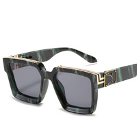 Lunettes de soleil de luxe pour le Nouvel An 2025, unisexes, marque célèbre, style Millionaire, monture carrée, logo personnalisé, designer, or, blanc, rouge