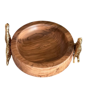Cuenco de madera hecho a mano, decoración de restaurante, cuenco de madera con acento de tigre dorado, cuenco decorativo admirable a la venta - Product Image 1