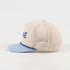 Gorra Trucker de Malla Injae Azul con Estampado de Letras, Venta al por Mayor, Logotipo Personalizado, Alta Calidad, OEM ODM, Bajo MOQ, 50 Paneles, Casual, para Exteriores, Snapback - Product Image 2
