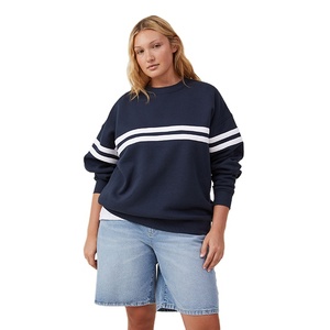 Venta al por mayor de tallas grandes de las mujeres hombro caído de gran tamaño personalizado ropa de moda Venta caliente inviernos camisa de peso pesado sudaderas de las mujeres - Product Image 1