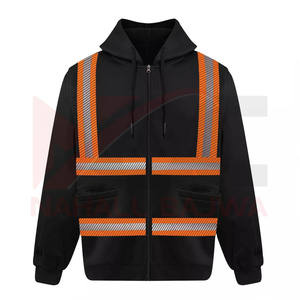<b>Hi</b> <b>Vis</b> Industrial Safety Reflective Men's Workwear Hoodie Customizable Logo <b>Waterproof</b> Polyester Cotton <b>Jacket</b> LED Flash Feature - Product Image 2