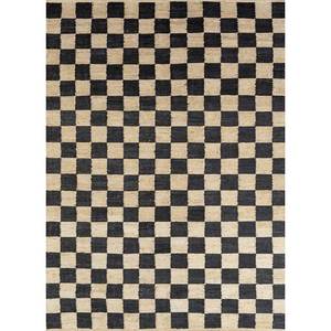 พรมปูพื้น Nomadic Threads รุ่น PDJT-482 สีงาช้าง ทอแบบแบน ทำจากปอกระเจาและป่าน ลายเรขาคณิต รูปทรงสี่เหลี่ยมผืนผ้า เหมาะสำหรับห้องโถง ห้องนั่งเล่น ห้องนอน ใช้ในบ้าน - Product Image 1