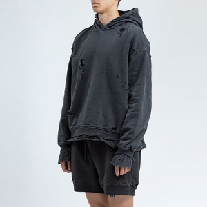 French Terry nueva gran oferta 100% Material de algodón Vintage Hoodie Sun Fade alta calidad desgastado ácido lavado Sudadera con capucha para hombres - Product Image 3