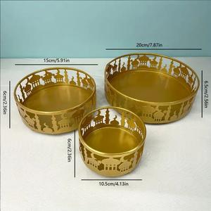 Bandeja de servicio de metal para restaurantes, hoteles, acabado pulido, diseño moderno, tamaño personalizable, logotipo decorativo, bandeja de fechas de postre - Product Image 1