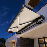 Auvent électrique à cassette intégrale 3x2,5M 5x3M avec télécommande, style luxueux, protection UV pour jardin et balcon extérieurs