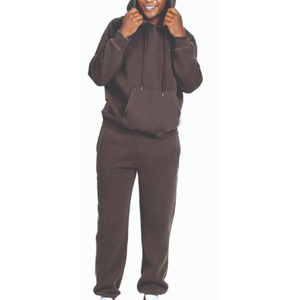 Vente en gros de sweats à capuche et pantalons de survêtement en molleton de coton vierge personnalisé de haute qualité Ensemble de jogging pour hommes - Product Image 3