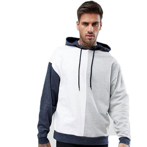 Sweat à capuche épais en coton 100% pour homme, bicolore, à épaules tombantes, personnalisable avec logo OEM, vente en gros - Product Image 1