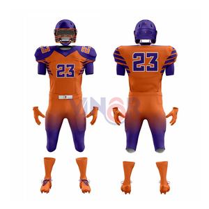 Venta al por mayor personalizado uniforme de fútbol americano de alta calidad de los jóvenes de aparejos sarga Jersey pantalón conjunto transpirable característica impresa - Product Image 2