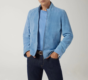 Veste de moto en cuir suédé de luxe, imperméable, coupe-vent, écologique, style vintage, unisexe - Product Image 3