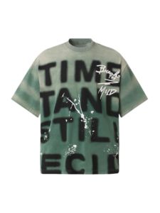 T-shirt en coton 100% vintage Denish Sports Wear pour homme, logo personnalisé, lavage à l'acide, style streetwear, coupe ample, couleur pierre - Product Image 3