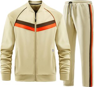 2023 hommes actifs 2 pièces tenues pleine fermeture éclair à manches longues survêtement veste et pantalon 2023 hommes survêtements ensembles - Product Image 3