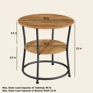 Mesas auxiliares de dos niveles con base de madera a precios mayoristas, muebles elegantes para el hogar y hoteles de calidad estándar - Product Image 6