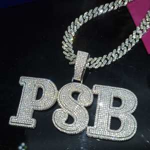 Collar Personalizado con Colgante de Diamante Cultivado Grande, Cadena Cubana de Aleación de Zinc, Joyería Hiphop Personalizada para Él, Regalo - Product Image 6