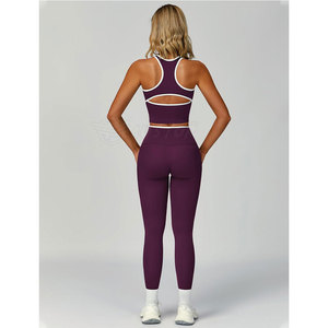 Ensemble de yoga à compression élastique Leggings camouflage sans couture pour femmes Utilisation en extérieur Yoga Se - Product Image 6