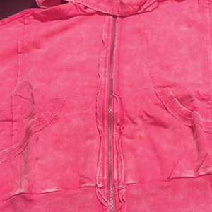 Sudadera con Capucha de Felpa Suave con Lavado Ácido para Mujer, Estilo Desgastado, Casual, Urbana, Ligera, Cómoda, con Logotipo Bordado en la Parte Delantera - Product Image 5