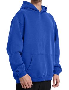 Sudadera con capucha de gran tamaño personalizada, jersey liso en blanco de lana y poliéster mezclado de algodón pesado, Sudadera con capucha ajustada para invierno - Product Image 3