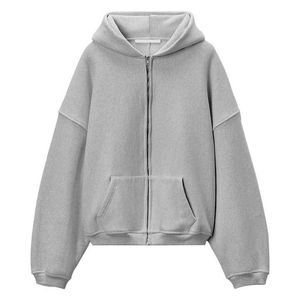 Sweats à capuche zippés personnalisés pour hommes grande taille Boxy Fit sweats à capuche avec fermeture éclair épais surdimensionné sweats à capuche zippés unisexe - Product Image 5