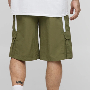 Shorts cargo pour hommes en tissu de coton 2026, couleur unie, taille élastique, logo personnalisé, service OEM pour les acheteurs en gros, prix de gros - Product Image 6