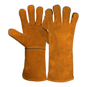 Guantes de soldadura de cuero de vaca de alta calidad, resistentes a la abrasión, protección de manos, guantes de construcción para barbacoa - Product Image 5