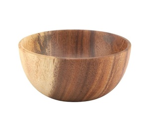 Bol en bois naturel fabriqué à la main avec design sculpté anneaux de serviette de taille personnalisable pour salade ou fruits pour la fête ou la table - Product Image 6