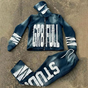 Servicio OEM, Conjuntos Deportivos de Forro Polar con Capucha para Hombre, Invierno, Talla Grande, 100% Algodón, Tejido Transpirable, Estilo Casual, Hechos a Medida - Product Image 2