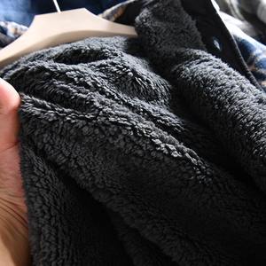 <b>Mens</b> Fleece Plaid <b>Shirts</b> Jacket Winter Casual Long Sleeve <b>Flannel</b> <b>Shirt</b> <b>Men</b> Vintage <b>Shirt</b> Button Up motorcycle style jacket - Product Image 6