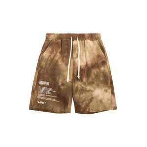 Venta al por mayor de alta calidad de la pantalla impresa personalizada de los hombres Vintage lavado ácido pantalones cortos de sudor Set para hombres - Product Image 4