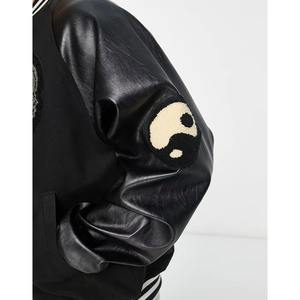 Veste en cuir personnalisée Broderie en chenille Lettre en laine Bomber Varsity École Collège Université 2026 Veste de baseball Varsity - Product Image 4