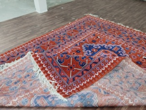 Alfombra de lana alta de Nueva Zelanda hecha a mano de lana Premium 8x10 Oushak con Alfombras anudadas a mano de diseño tradicional para sala de estar - Product Image 5