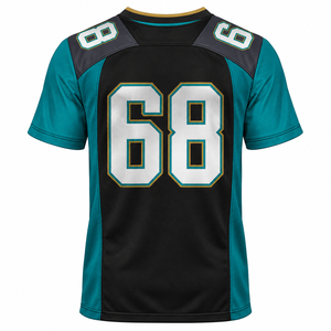 Camiseta de Fútbol Americano Personalizada 100% Poliéster Unisex, Transpirable, de Secado Rápido, Manga Corta, Cuello en V, Nombre del Equipo, Número, Uniforme 240g - Product Image 2