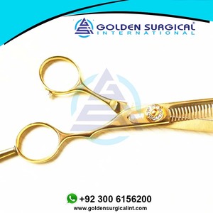 Ciseaux à cheveux professionnels de 6 pouces en acier allemand 440c doré, ensemble de ciseaux de coupe, de coiffure et d'éclaircissage pour barbier et maquillage, à prix réduit - Product Image 5