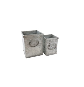 Macetas de jardín de Metal galvanizado moderno con maceta de cubo, macetas de jardín, maceta galvanizada para interiores y exteriores - Product Image 3