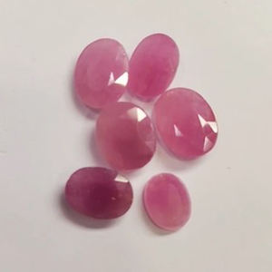 อัญมณีทับทิมสีชมพูอ่อนธรรมชาติ6ชิ้น10มม.-14มม. รูปไข่36ซม. ล็อตสหรัฐ $77อัญมณีหลวมทั้งหมด - Product Image 4