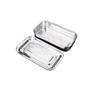 Plateau pour instruments chirurgicaux de qualité professionnelle Vente en gros Plateau chirurgical en acier inoxydable Taille peu profonde 150x100x30mm - Product Image 2