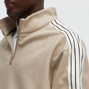 Sweat-shirt polaire pour homme avec col haut en coton polyester/mélange manches longues couleur unie respirant et réglable coupe décontractée 2026 - Product Image 2