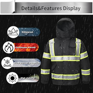 Chaqueta de seguridad para hombre, chaqueta reflectante de alta visibilidad de dos tonos, ropa de trabajo, chaqueta Bomber de alta visibilidad para hombre, fabricada por Dress Sports - Product Image 4