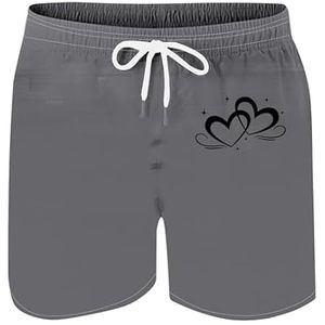 Short graphique pour hommes de haute qualité mignon amour coeur imprimé short drôle léger séchage rapide sport taille élastique décontracté court - Product Image 2