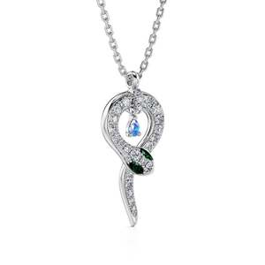 Collier en argent sterling Jeulia avec perle en forme de serpent et coupe poire, pour un renouveau spirituel - Product Image 2
