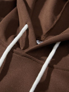 Venta directa de fábrica, sudaderas con capucha informales para hombre, sudaderas con patrón sólido de invierno, técnicas teñidas lisas, uso al aire libre con capucha - Product Image 5