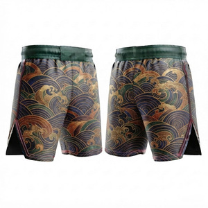 Shorts de compression de boxe pour hommes, respirants, 100 % polyester, imprimé sublimation églantier celtique vert, coupe athlétique, arts martiaux mixtes - Product Image 3