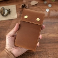 Sonrada Crazy Horse Petite Trousse de Voyage de Luxe Respirante Organisateur Multifonctionnel en Cuir Véritable avec Fermoir pour Bijoux Portable