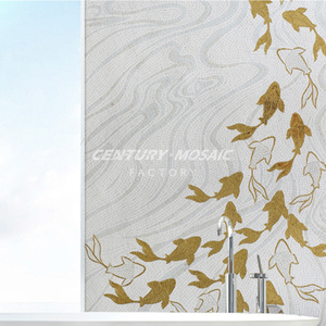 Centurymosaic Tùy Chỉnh Handmade Cá Hình Ảnh Mô Hình Thủy Tinh Bức Tranh Tường Nghệ Thuật <span class=keywords><strong>Mosaic</strong></span> Gạch Cho Tường Thái Lan Nhà Máy - Product Image 4