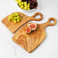 Planches à découper jumelles Romeo Juliet en bois d'olivier brun de Tunisie de qualité supérieure, blocs à découper durables pour charcuterie, fabriqués en Tunisie